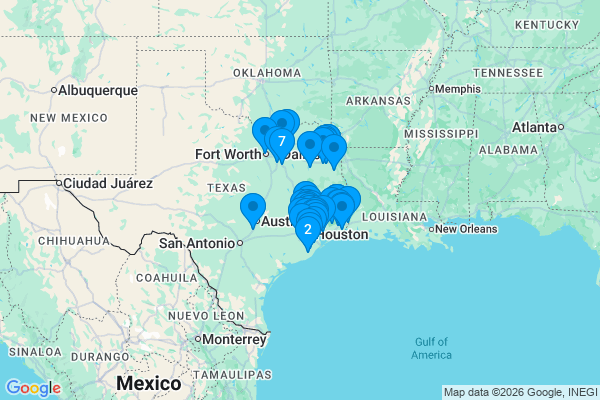 Map showing facility locations