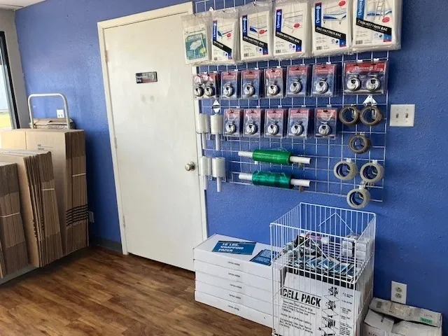 Right Move Storage - Ft. Worth Northwest, wall of storage supplies