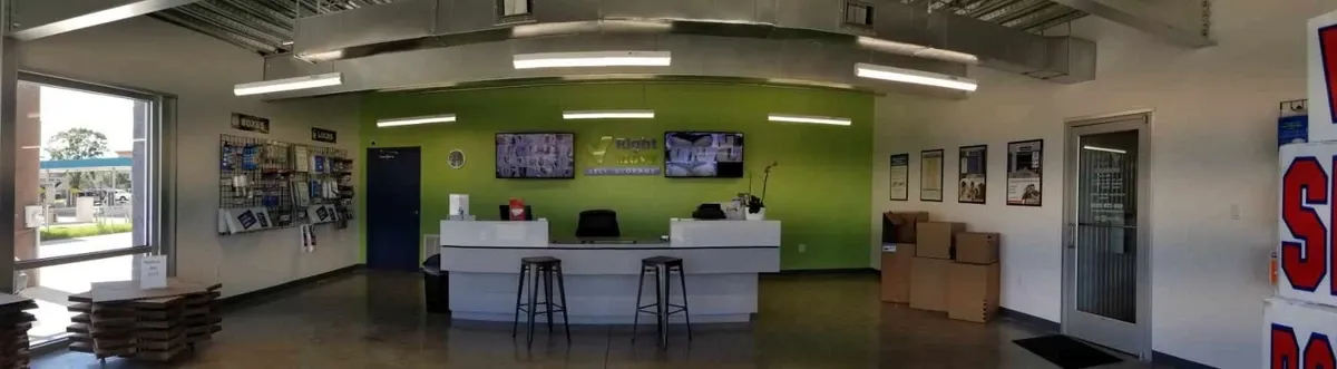 self storage office with packing supplies