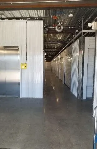 inside storage facility with units