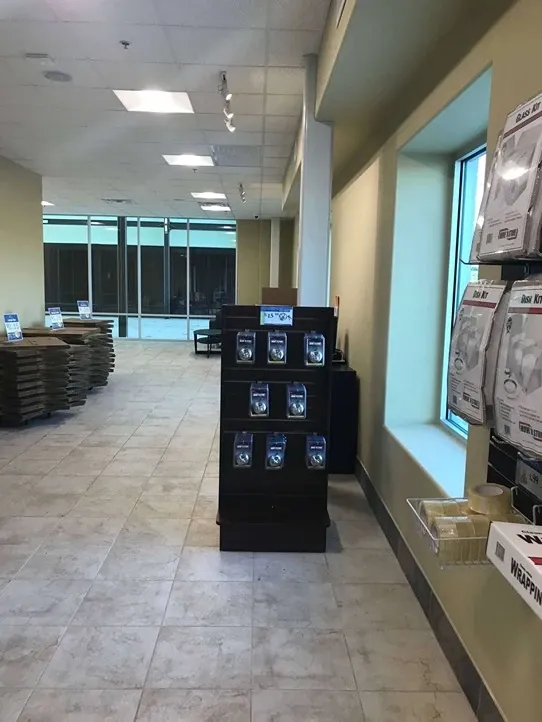 self storage office with packing supplies