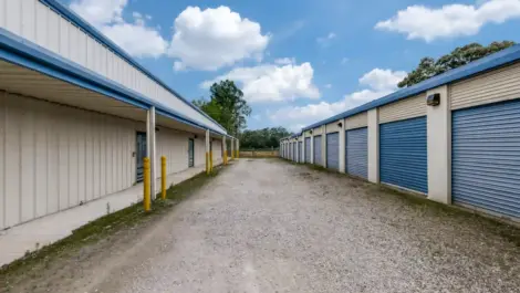 row of outdoor storage units