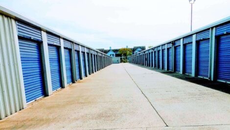 outdoor row of self storage units