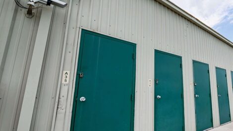 secure row of drive up storage units